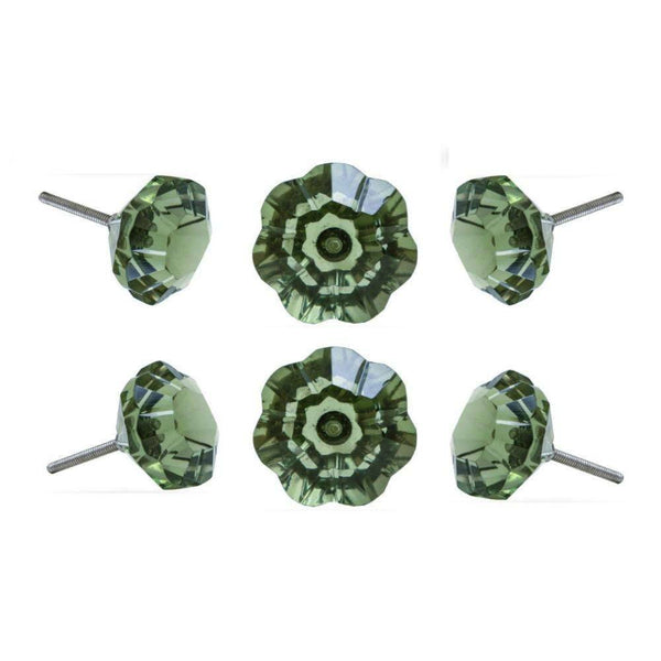 Set of Six Taos Glass Round Knob Multipack